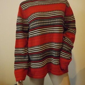Ralph Lauren Red and Black Striped Knit size petite